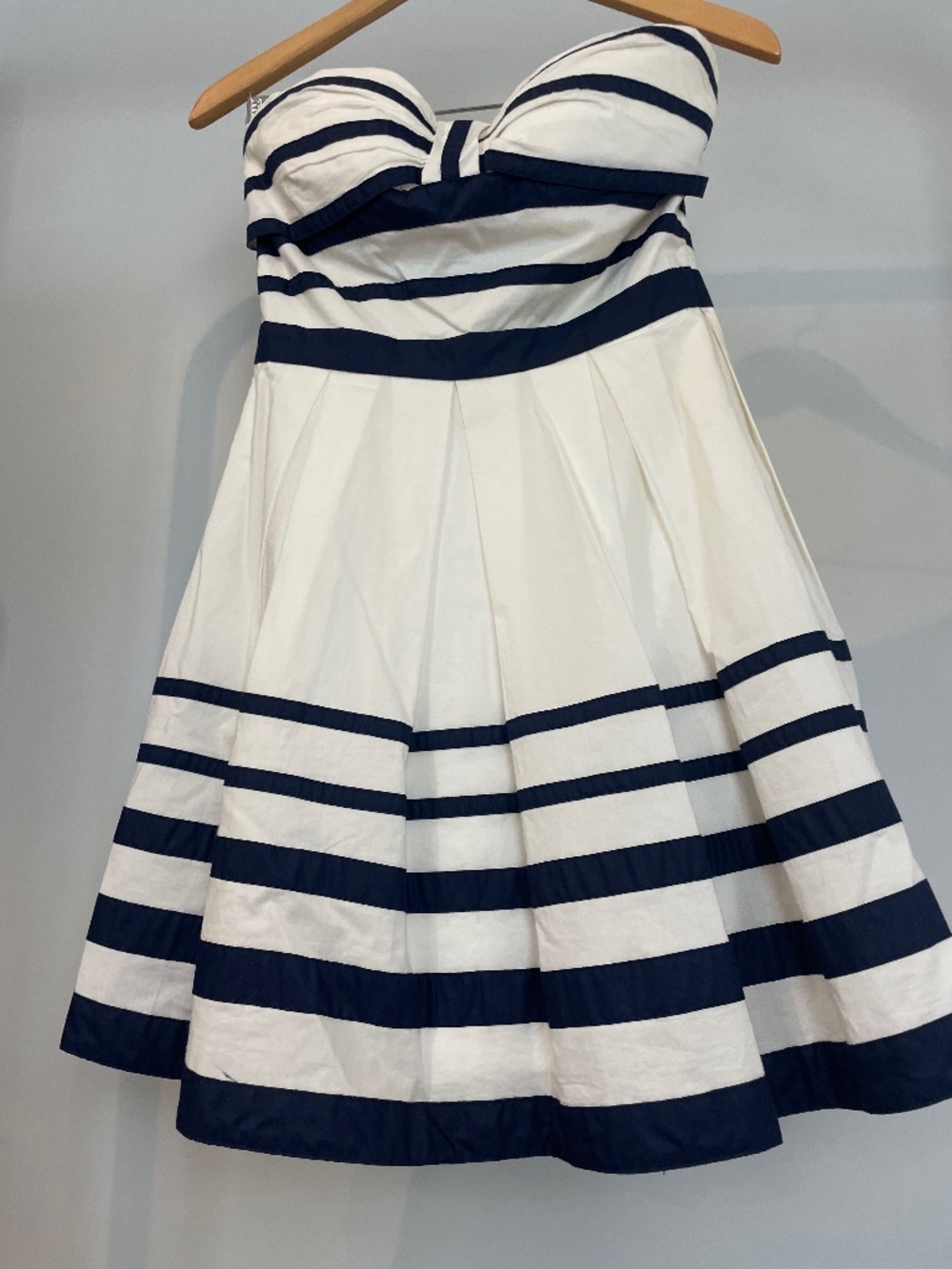 Nautical strip strapless dress